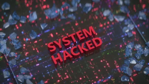 System hacked concept with broken lock 3D render animation Video stock 164782785