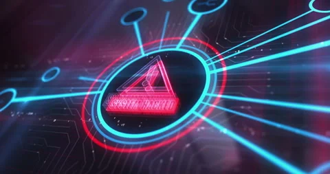 System hacked cyber attack alert symbol 3d digital concept Stock Footage 328447786