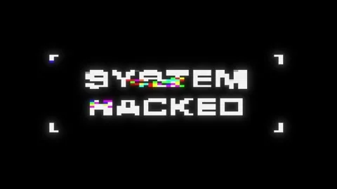 System Hacked glitch banner. Glitch Effect System Hacked Stock Footage 295610166