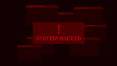 System hacked hacking cyber security  cyberattacks hack unauthorized  access Stock Footage 304723655