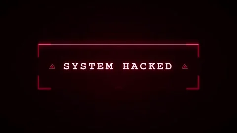 System hacked red digital warning overlay cyber security alert motion Stock Footage 337562461
