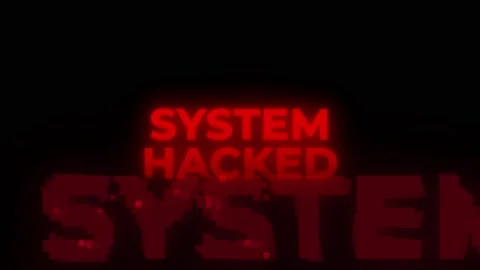System Hacked Red Warning Error Alert Computer Virus alert Hacking Message With Stock Footage 202194221
