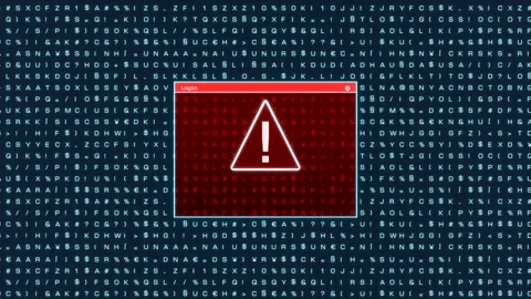 System hacked, system warning. Video stock 314516348