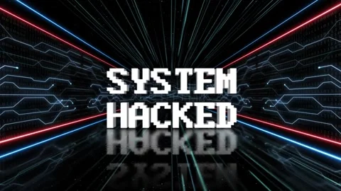 SYSTEM HACKED Text Animation in the Technology Room, with Alpha Channel, Loop Stock-Footage 251248652