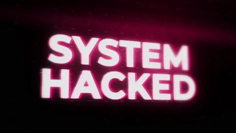 System Hacked Warning Alert Error Message flashing on Screen, Computer system Stock Footage 219100881