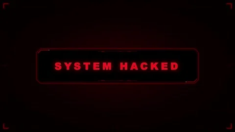 System hacked warning alert red digital interface overlay for cyber securit.. Stock Footage 337562464