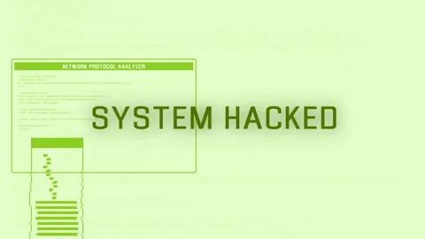 System Hacked Warning Animation. Detected Device Infected With A Virus. Stock Footage 219804032