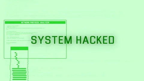 System Hacked Warning Animation. Detected Device Infected With A Virus. Stock Footage 219804037