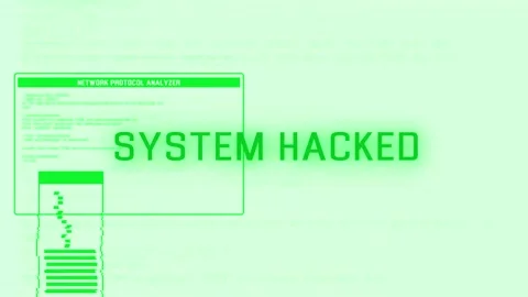 System Hacked Warning Animation. Detected Device Infected With A Virus. Stock Footage 219804054