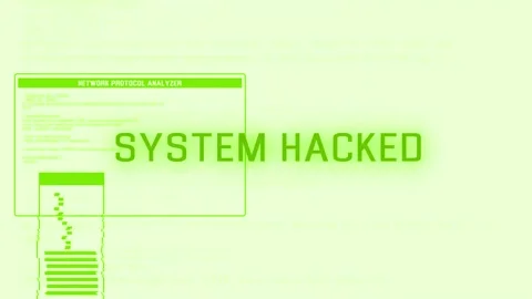 System Hacked Warning Animation. Detected Device Infected With A Virus. Stock Footage 219804058