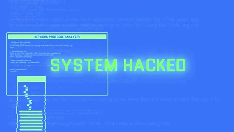 System Hacked Warning Animation. Detected Device Infected With A Virus. Stock Footage 219804081
