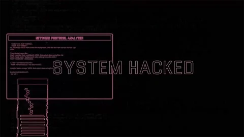 System Hacked Warning Animation. Detected Device Infected With A Virus. Stock Footage 219805210