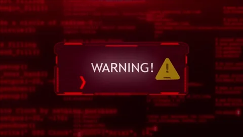 System Hacking Alert detected device infected computer Animation. pixel flicker Stock Footage 247113364