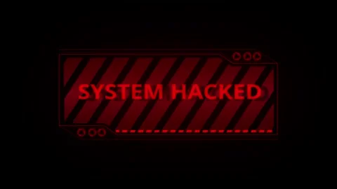 System hacking error Alert message. Background with code Red background. Virus Stock Footage 247489604