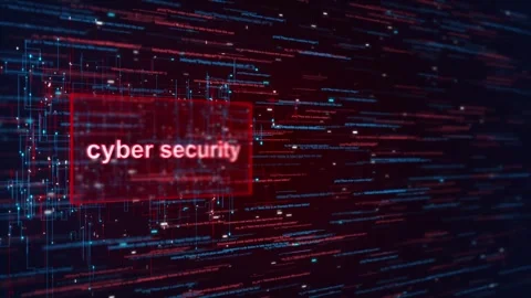 System hacking a system cyber with a code on a blue background virus warning Stock Footage 311675518