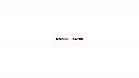 System halted error message flashing on a digital screen Stock Footage 346190562