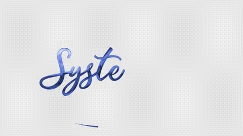 System On Handwriting Animation Blue 4K Transparent Background Stock Footage 338207618
