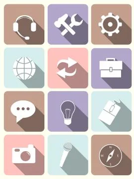 System icons - flat design Stock Illustration