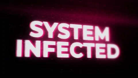System Infected Warning Alert Error Message flashing on Screen, Computer system Video stock 219098672