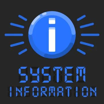 System information message with blue info sign Stock Illustration