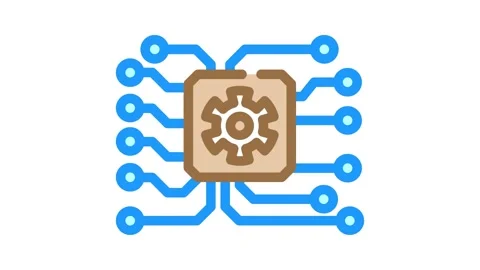 System integration analyst color icon animation Video stock 327263353