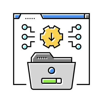 System integration analyst color icon vector illustration Stock Illustration