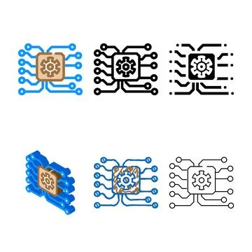 System integration analyst color icon styles vector Illustrazione stock