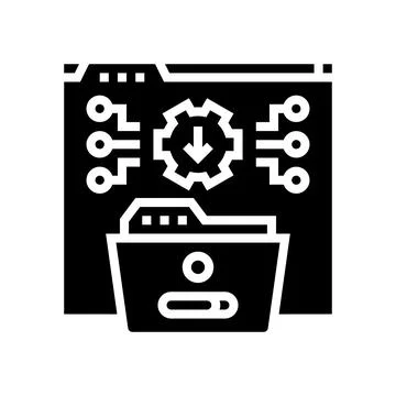 System integration analyst glyph icon vector illustration Stock Illustration