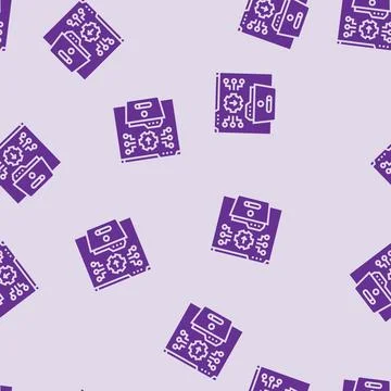 System integration analyst glyph seamless pattern Stock Illustration