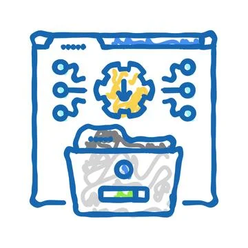 System integration analyst icon doodle illustration Stock Illustration