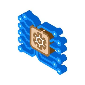 System integration analyst isometric icon vector illustration Illustrazione stock