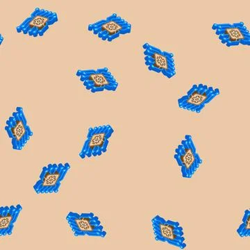System integration analyst isometric icon seamless pattern 스톡 일러스트