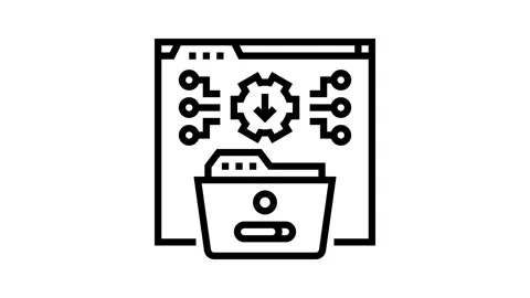 System integration analyst line icon animation Video stock 326132094