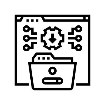 System integration analyst line icon vector illustration Illustrazione stock