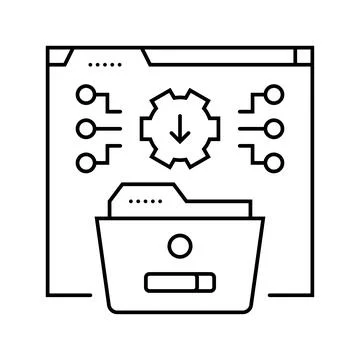 System integration analyst line icon vector illustration Stock Illustration
