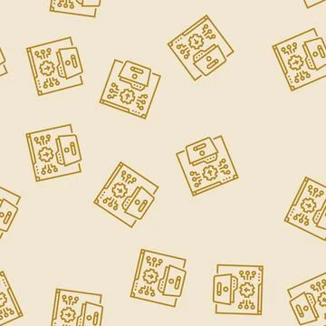 System integration analyst line seamless pattern Illustrazione stock