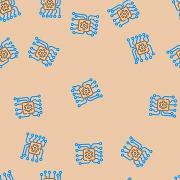 System integration analyst vector seamless pattern Stock Illustration