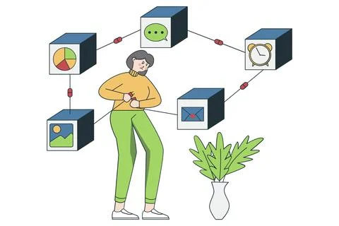 System Integration and Protocol Management Stock-Illustration