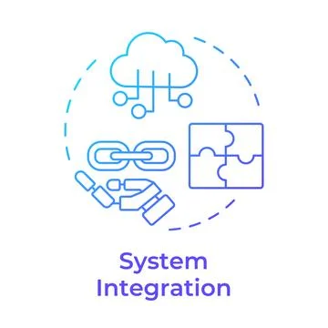 System integration blue gradient concept icon Stock Illustration