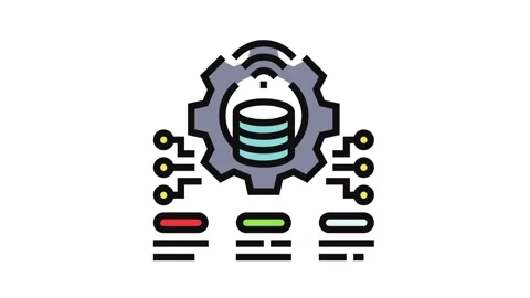 System integration business process color icon animation Stock Footage 326110582