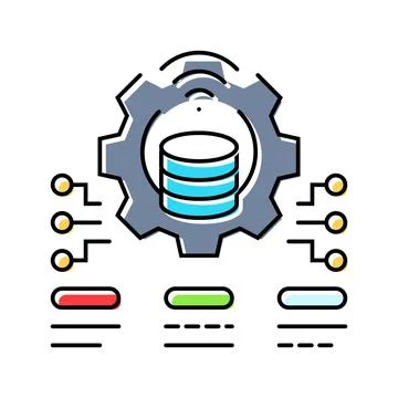 System integration business process color icon vector illustration Illustrazione stock