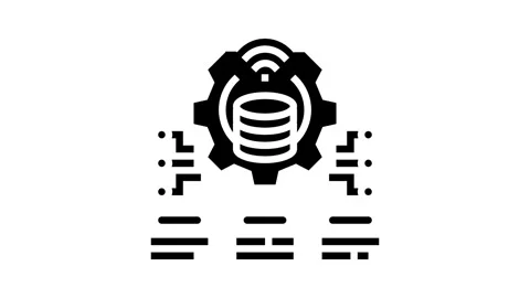 System integration business process glyph icon animation Video stock 326147707