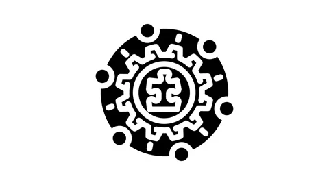 System integration business process glyph icon animation Stock Footage 326739489