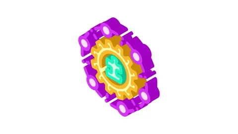 System integration business process isometric icon animation Stock Footage 327284251