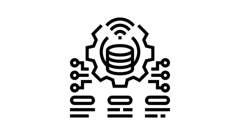 System integration business process line icon animation Stock Footage 326127607