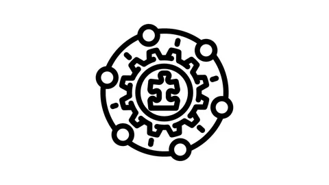System integration business process line icon animation Stock Footage 326754930