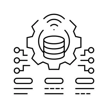 System integration business process line icon vector illustration Stock Illustration