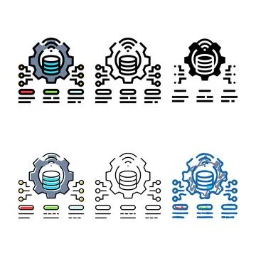 System integration business series process color icon vector Stock Illustration