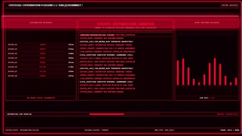 System Integration Failure Bus Disconnect Error Screen. Stock Footage 345718540