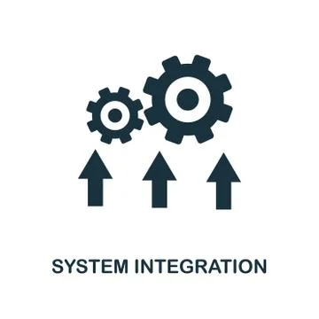 System Integration icon. Monochrome style design from industry 4.0 icon Stock Illustration